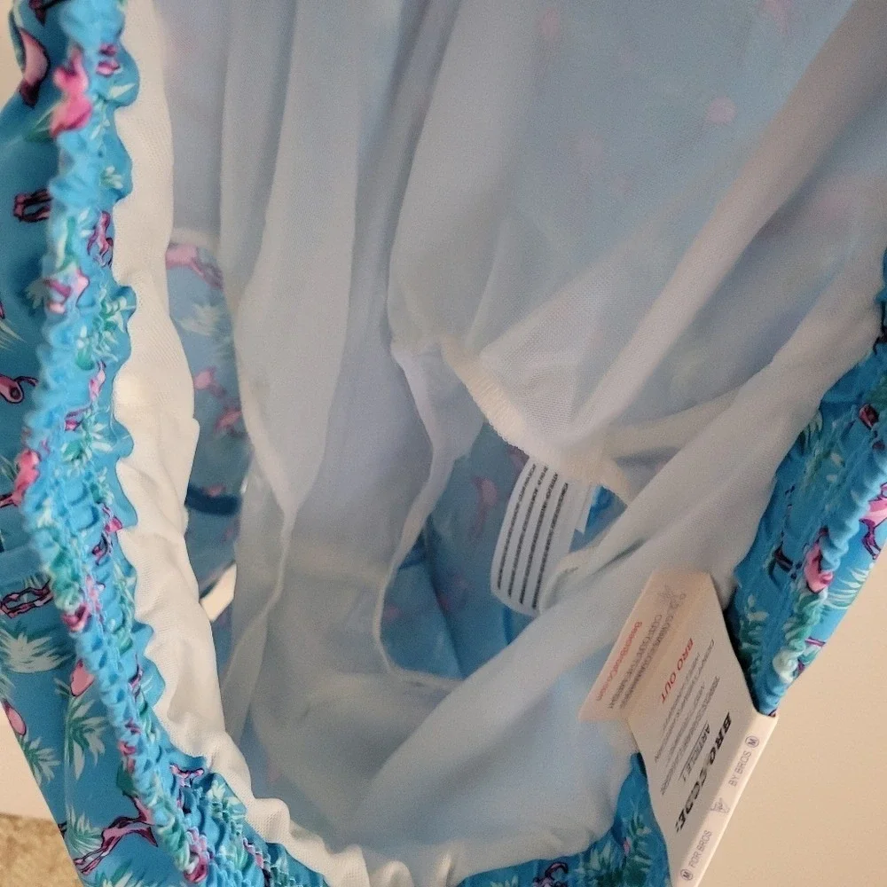 Beach Bros. Swim‎ Suit Trunks Men MEDIUM Flamingos Beach Resort Pool Surf Lined